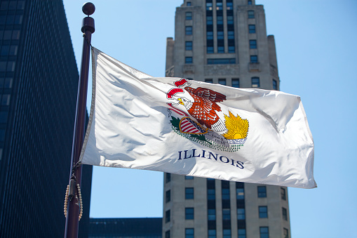 Flag of the state of Illinois.