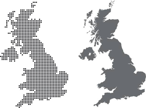 wielka brytania mapa - england stock illustrations