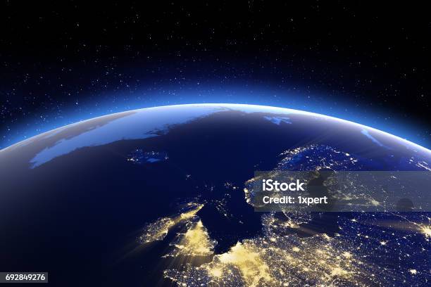 Nordeuropa Elemente Dieses Bildes Eingerichtet Von Der Nasa Stockfoto und mehr Bilder von Karte - Navigationsinstrument