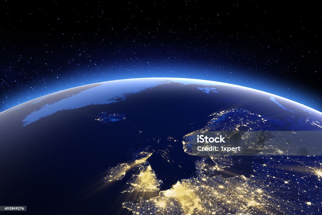 Norte de Europa. Elementos de esta imagen proporcionada por la NASA - Foto de stock de Mapa libre de derechos