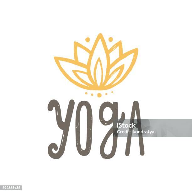 Yoga And Lotus Stock Illustration - Download Image Now - Yoga, Logo, Lotus Water Lily