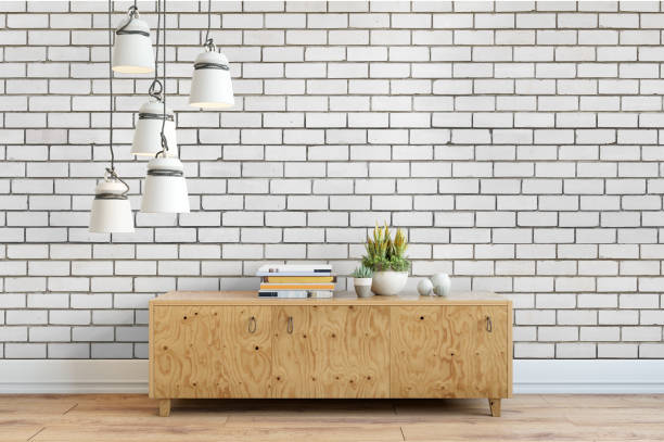 istock mock up wall interior. Scandinavian style. Wall art. 3d rendering, 3d illustration 692865474