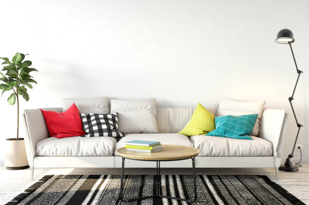 istock mock up wall interior. Scandinavian style. Wall art. 3d rendering, 3d illustration 692865538