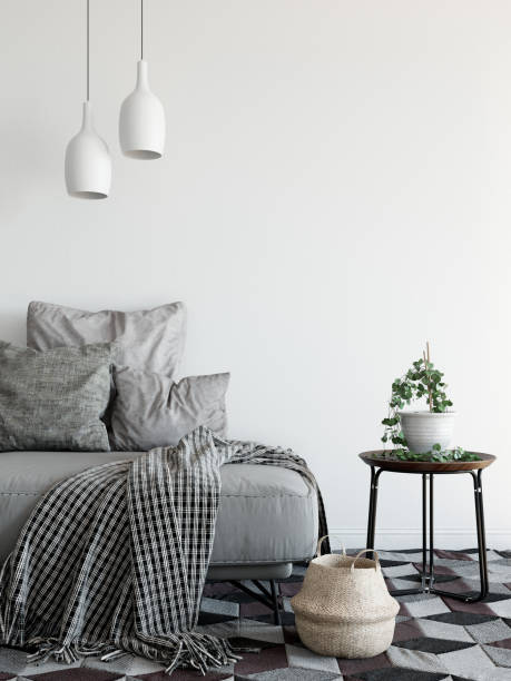 istock mock up wall interior. Scandinavian style. Wall art. 3d rendering, 3d illustration 692866324