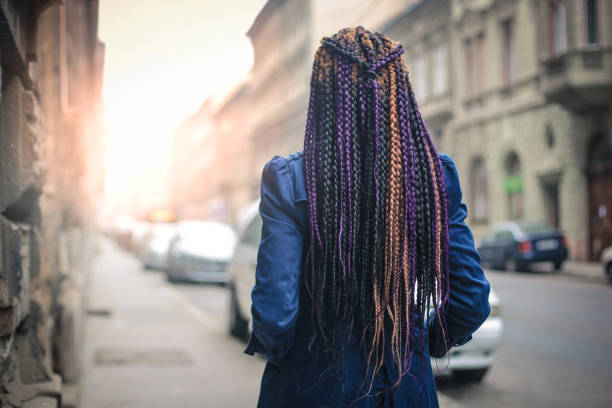 Woman with long, braided hair