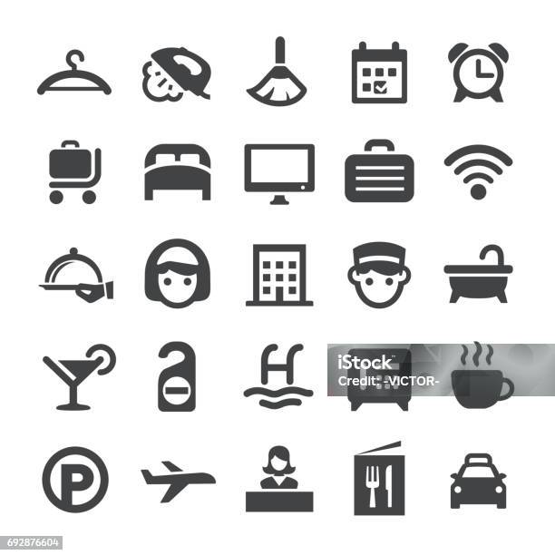 Hotel Icons Smart Series Stock Illustration - Download Image Now - Hotel, Symbol, Icon Symbol