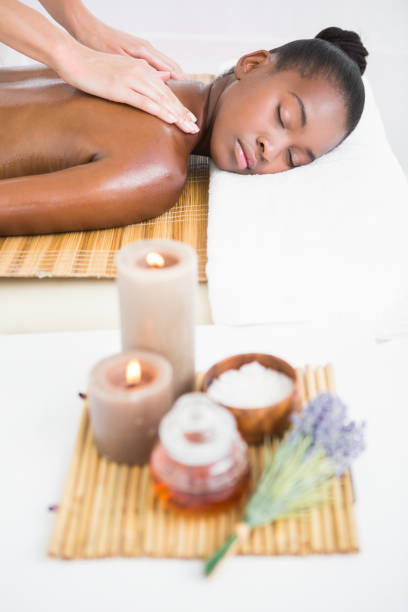 istock Pretty woman enjoying a massage 692879556