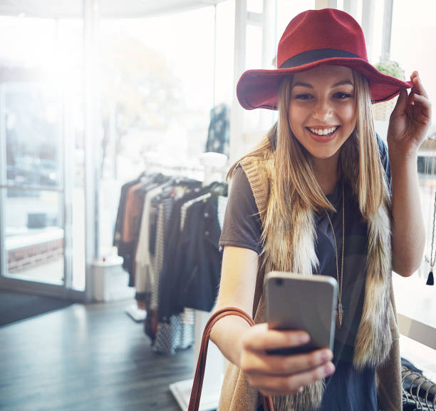 istock Snapping a selfie in her favourite store 692880086