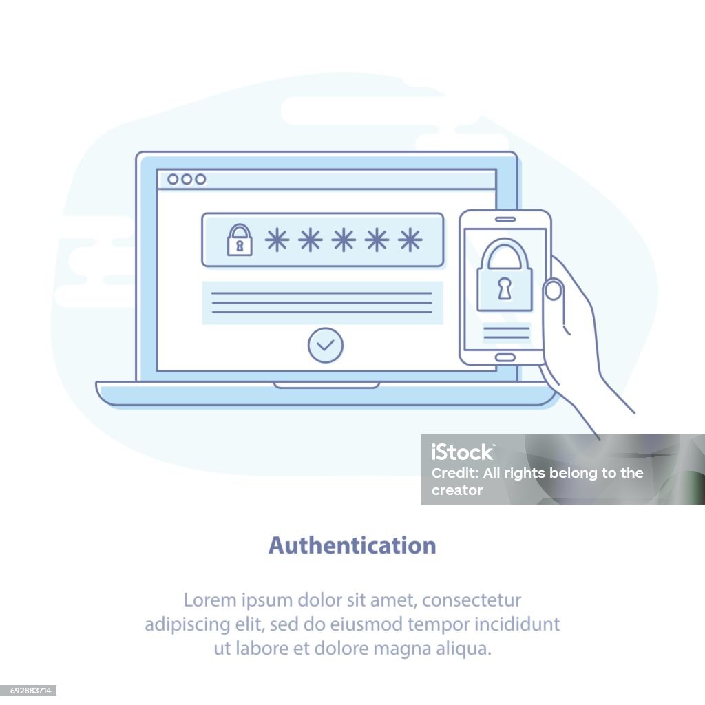 Multi Factor Authentication Drawing Multi Factor Authentication Stock Illustration - Download Image Now ...