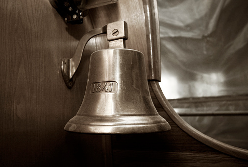 Ship bell on a magnificent naval vessel