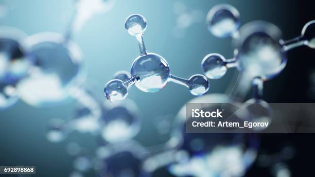 Science Background With Molecules And Atoms Stock Photo - Download Image Now - Nanotechnology, Collagen, Chemistry