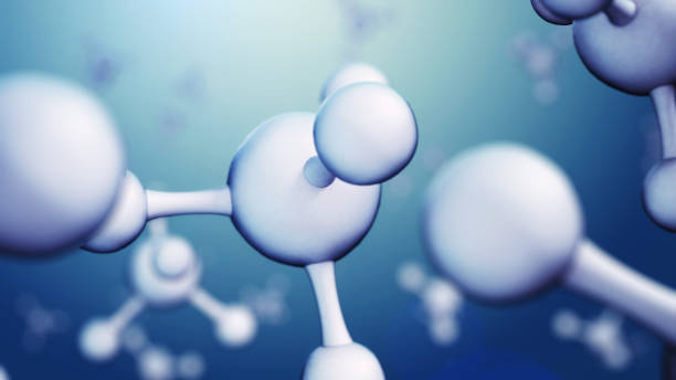 istock 3d illustration of molecule model. Science or medical background 692898946