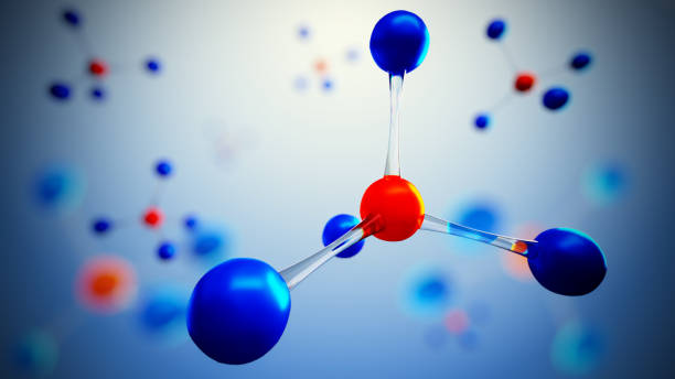 istock 3d illustration of molecule model. Science background with molecules and atoms. 692901146