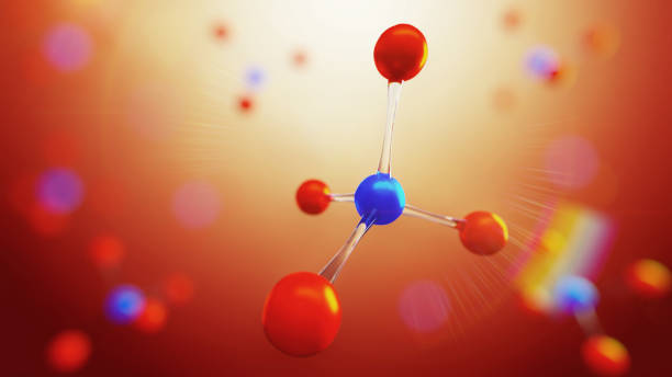 istock 3d illustration of molecule model. Science background with molecules and atoms. 692901180