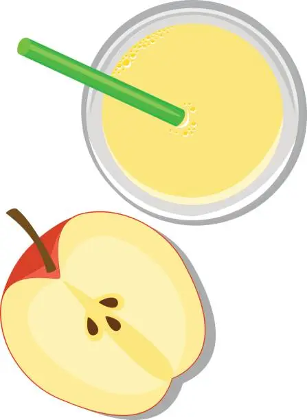 Vector illustration of Apple With Juice