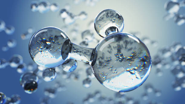 ilustracja 3d z cząsteczką wody. mikrobiologia abstrakcyjna cząsteczki lub tło naukowe. - nanotechnologia zdjęcia i obrazy z banku zdjęć