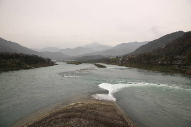 Yuzui (fish mouth) of Dujiangyan (Dujiangyan) irrigation system, Sichuan, China