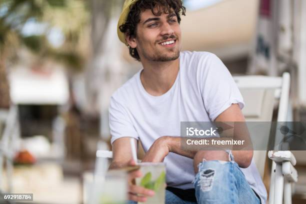 Drinks In The Summer Stock Photo - Download Image Now - Adult, Adults Only, Beach
