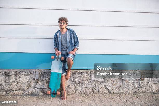 Funky Skaterboy Stock Photo - Download Image Now - Men, Fashion, Beach