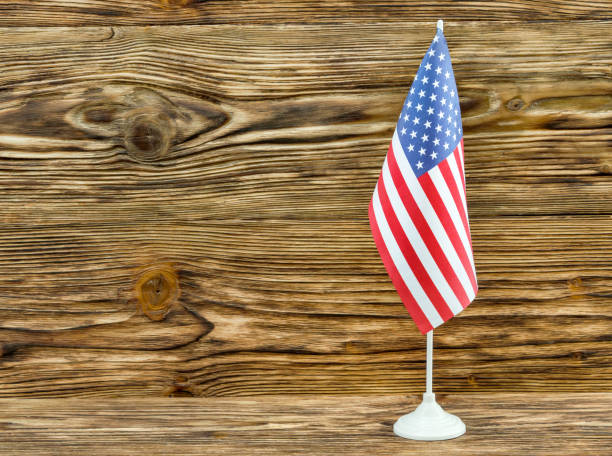 istock Small american flag on the stand. 692937002