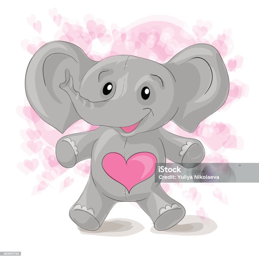 Cute Cartoon Elephant With Hearts Stock Illustration - Download Image Now - Animal, Animal Wildlife, Art - iStock Cute Cartoon Elephant With Hearts Stock Illustration - Download Image Now - Animal, Animal Wildlife, Art - iStock