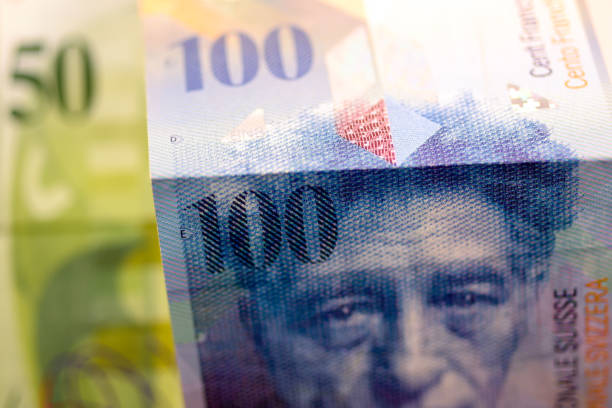 istock Close up Swiss francs currency note CHF 692955030