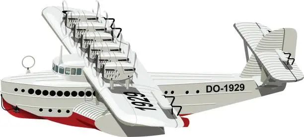 Vector illustration of Cartoon Retro Airplane