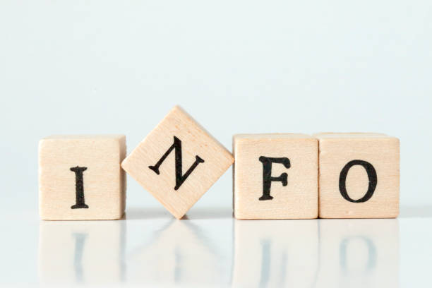 Infomation.wooden cube written as INFO,made with building blocks