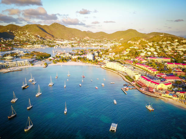istock Tropical resorts built on coastline in Saint Martin 692962112