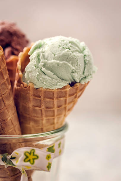 istock Vanilla, Chocolate and Pistachio Ice Cream 692962608