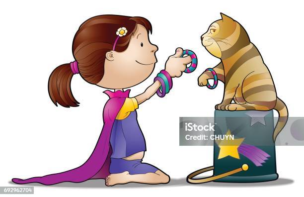 Sharing With Friends Stock Illustration - Download Image Now - Domestic Cat, 4-5 Years, Affectionate