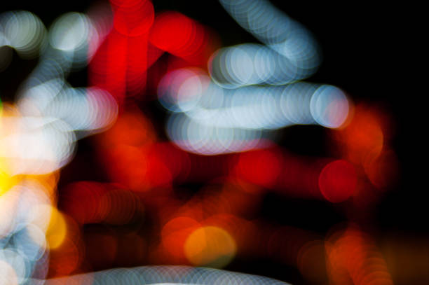 istock Bokeh christmas light night city abstract on black background 692966124