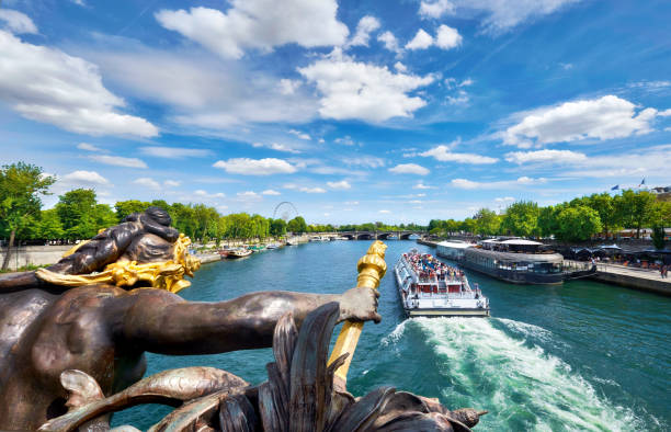 istock Paris, view of passenger boat from Alexander III bridge 692973034