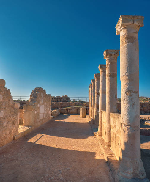 istock Ancient temple columns in Kato Paphos Archaeological Park on Cyprus 692975720