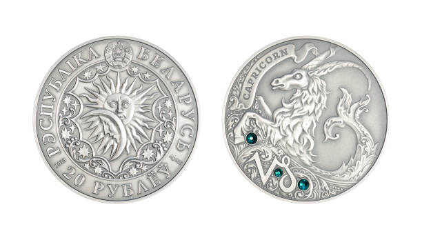 istock Silver coin Astrological sign Capricorn 692975810