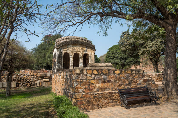 istock Qutub Minar Complex Delhi - the archaeological ruins and monuments that surround the world's tallest rubble masonry minaret . A UNESCO World Heritage Site. 692979184