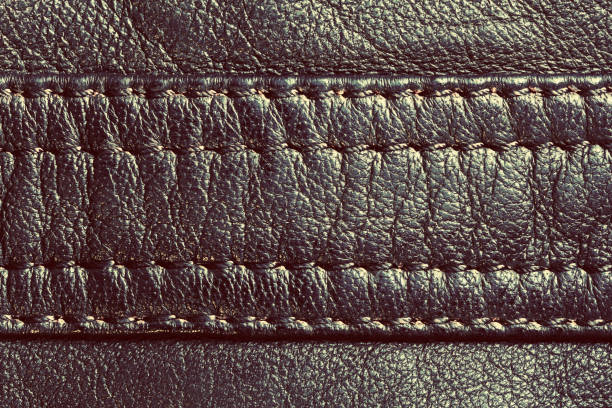 istock Genuine vintage leather with seam 692979838