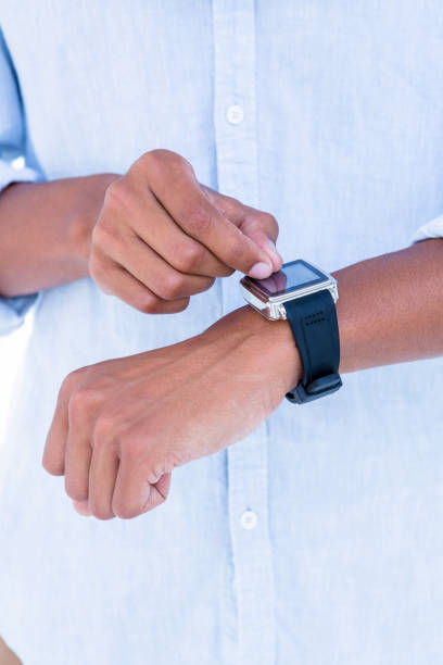 istock Close up of hipster using his smartwatch 692982796