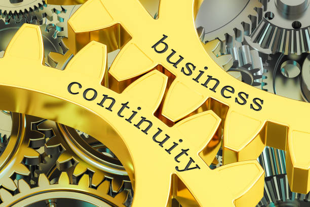 istock business continuity concept on the gearwheels, 3D rendering 692993020