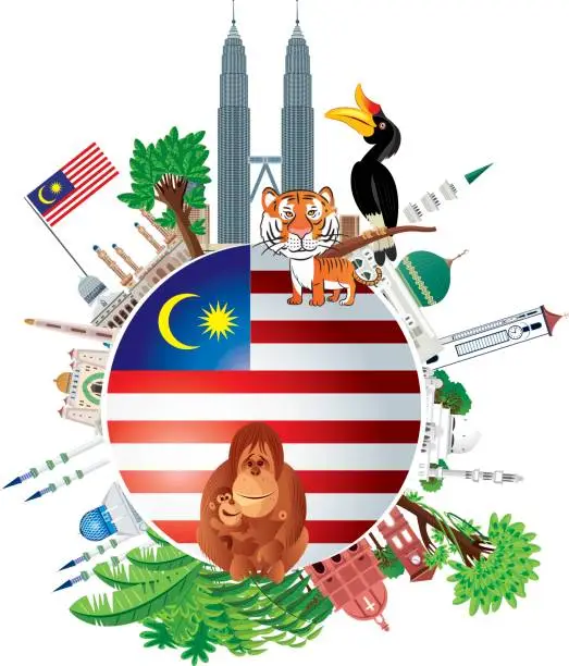 Vector illustration of Malaysia