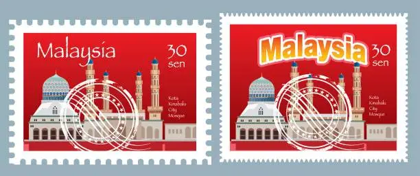 Vector illustration of Malaysia Postage