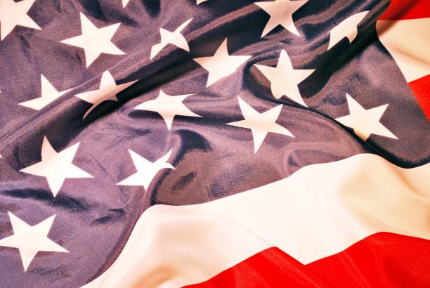 istock Closeup of American flag 693003574