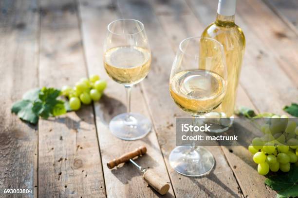 White Wine Stock Photo - Download Image Now - White Wine, Wine, Summer