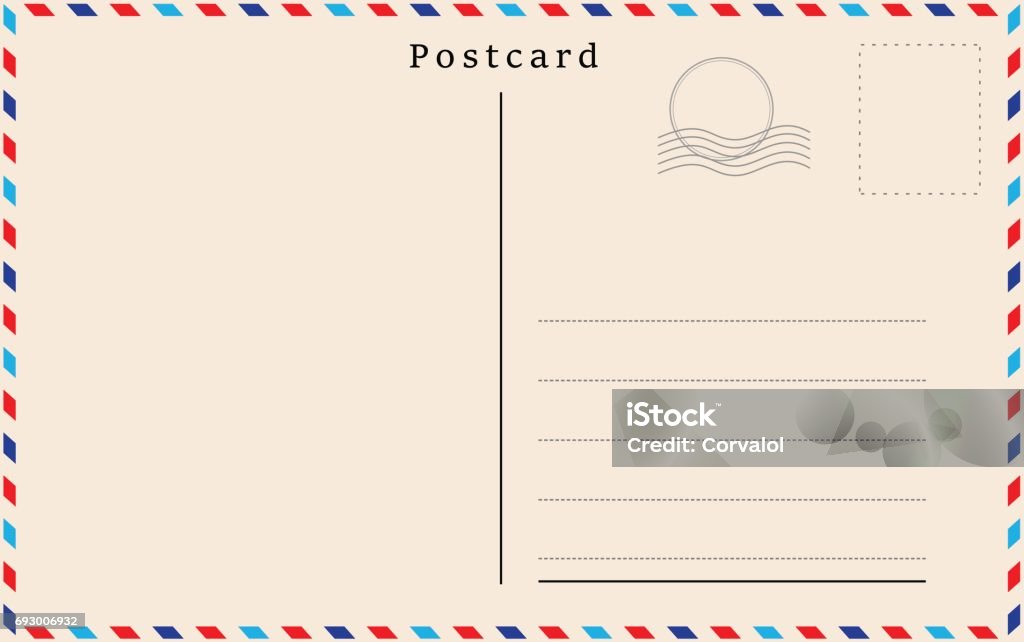 Vector postcard with beige paper texture Postcard stock vector