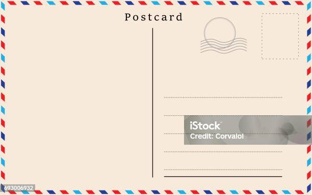 Vector Postcard With Beige Paper Texture Stock Illustration - Download Image Now - Postcard, Nostalgia, Old