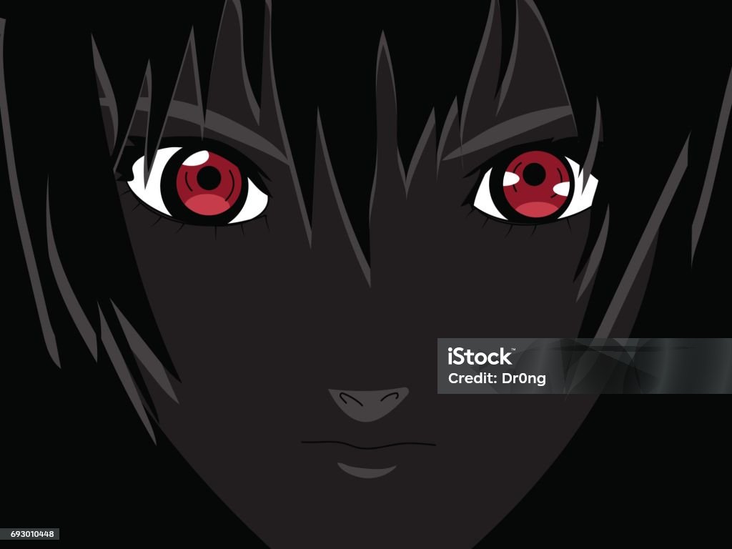 Mắt Anime Mắt Đỏ Trên Nền Đen Khuôn Mặt Anime Từ Phim Hoạt Hình ...