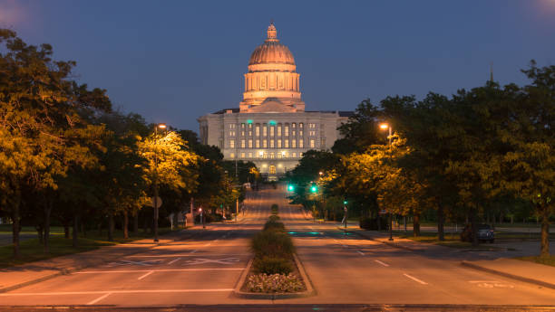 Street View Jefferson City Missouri State Capital Building stock photo