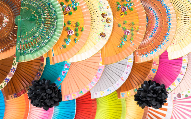 istock Colorful spanish hand fans 693023892