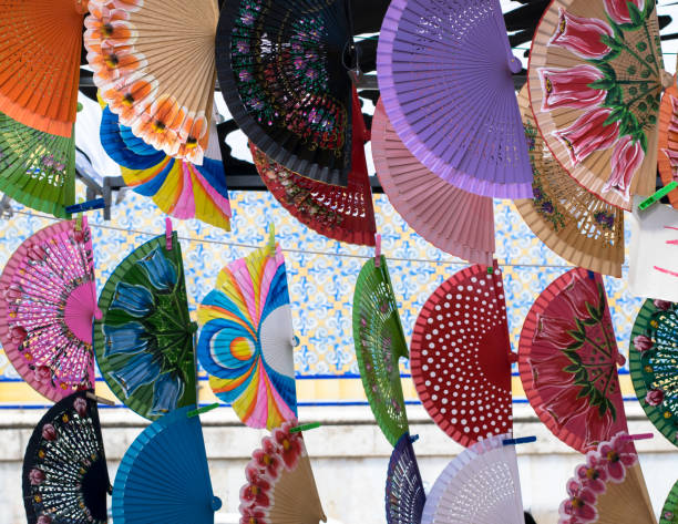 istock Colorful spanish hand fans 693023906