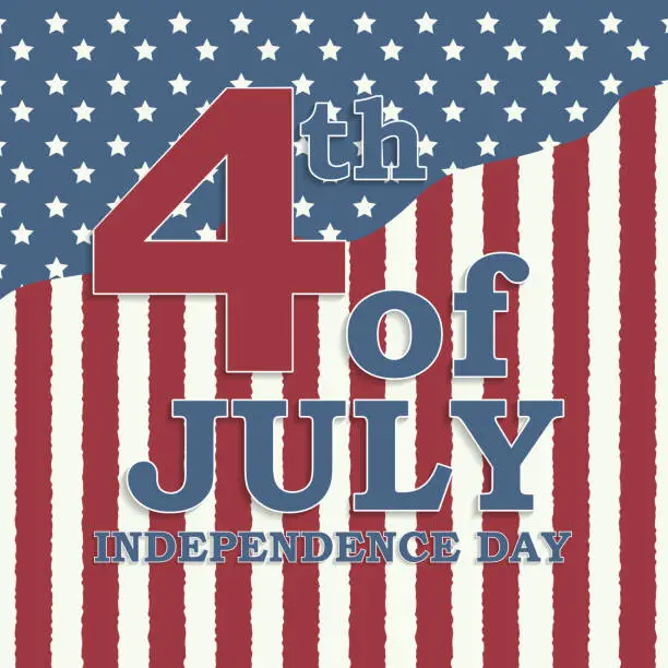 Vector illustration of Fourth of July, Independence day of the United States. Happy Bir